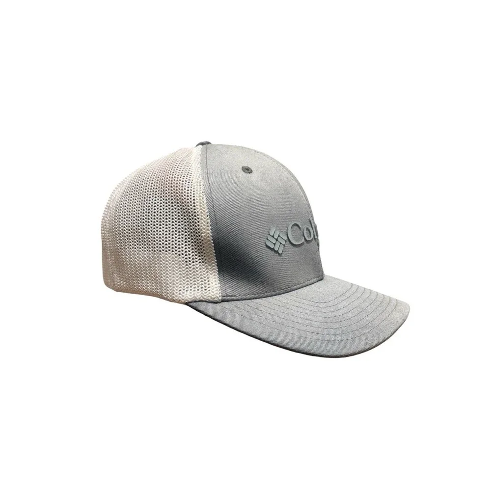 Columbia PFG Mesh Fitted Hat W/ Fish Patch Gray LG/XL